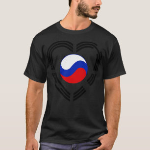 Camiseta Corazón de bandera patriota multinacional rusa cor
