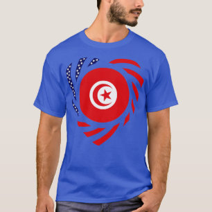 Camiseta Corazón de bandera patriota multinacional tunecina