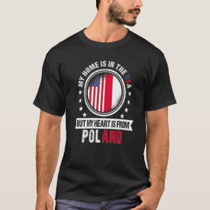 Camiseta Corazón de bandera polaca estadounidense de Pa pol