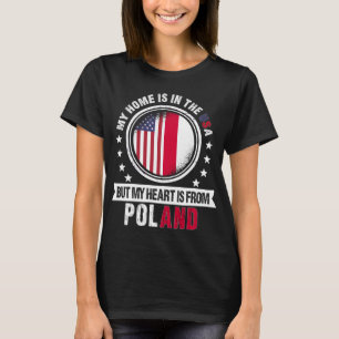 Camiseta Corazón de bandera polaca estadounidense de Patrio