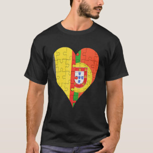 Camiseta Corazón de bandera portuguesa belga