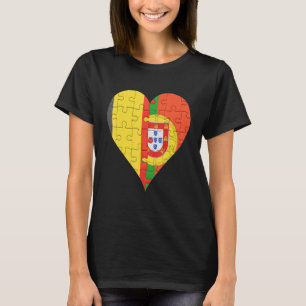 Camiseta Corazón de bandera portuguesa belga