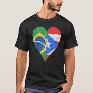Camiseta Corazón de bandera puertorriqueña
