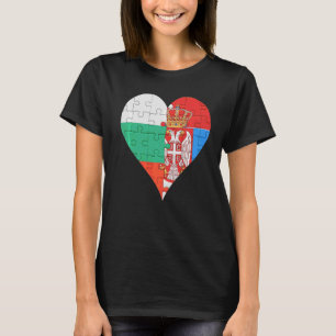 Camiseta Corazón de bandera serbia búlgara