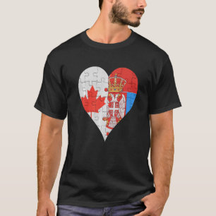 Camiseta Corazón de bandera serbia canadiense