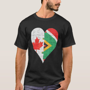 Camiseta Corazón de bandera sudafricana canadiense