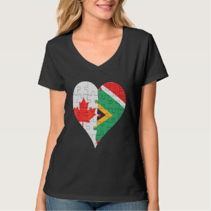 Camiseta Corazón de bandera sudafricana canadiense