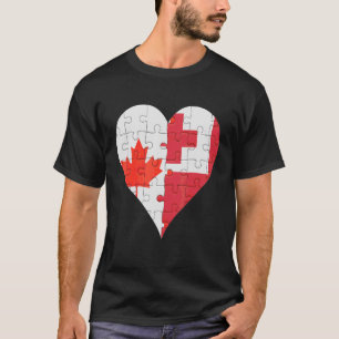 Camiseta Corazón de bandera togolesa canadiense