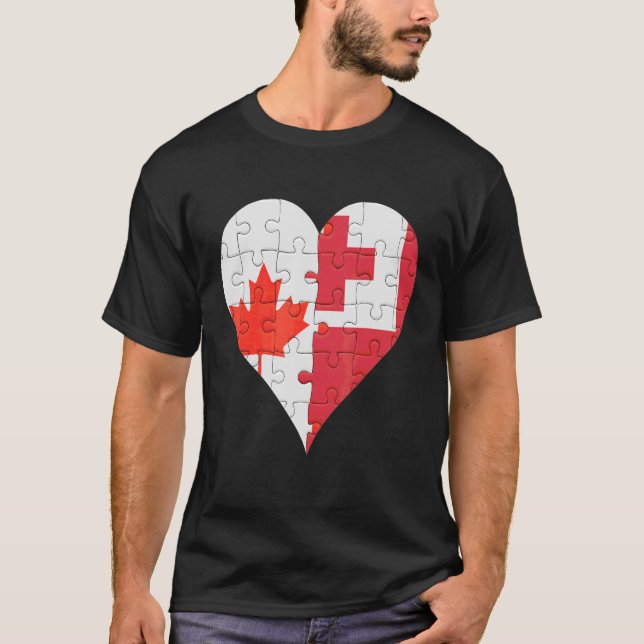 Camiseta Corazón de bandera togolesa canadiense (Anverso)