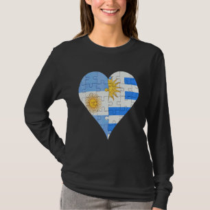Camiseta Corazón de bandera uraguaya argentina