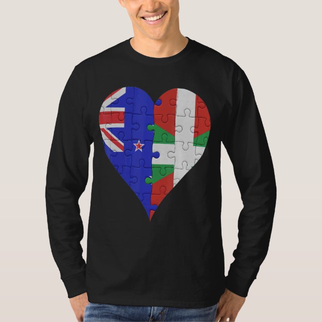 Camiseta Corazón de Bandera Vasca de Nueva Zelanda (Anverso)