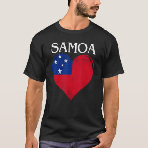 Camiseta Corazón de bandera vintage de Samoa para samoano