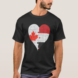 Camiseta Corazón de bandera yemení canadiense