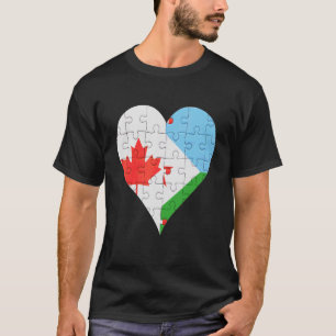 Camiseta Corazón de Bandera Yibutiana de Canadá