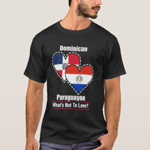 Camiseta Corazón de banderas dominicano paraguayo Qué no am