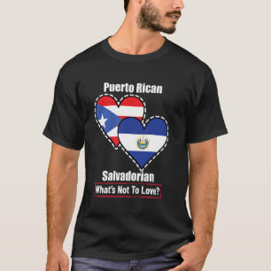 Camiseta Corazón De Banderas Puertorriqueñas Salvadoreñas Q