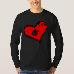 Camiseta Corazón de Béisbol de los Tigres de Katy
