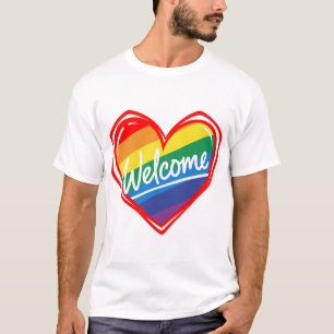 Camiseta Corazón de Bienvenida Arcoíris