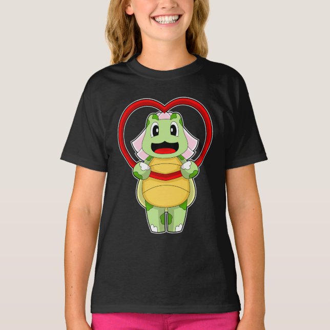 Camiseta Corazón de Boda de la Novia Tortuga (Anverso)