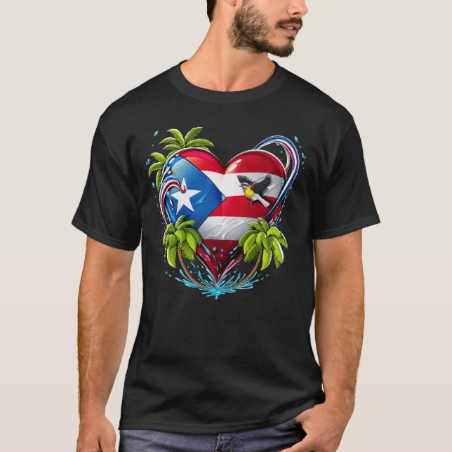 Camiseta Corazón de Boricua Puerto Rico (Anverso)