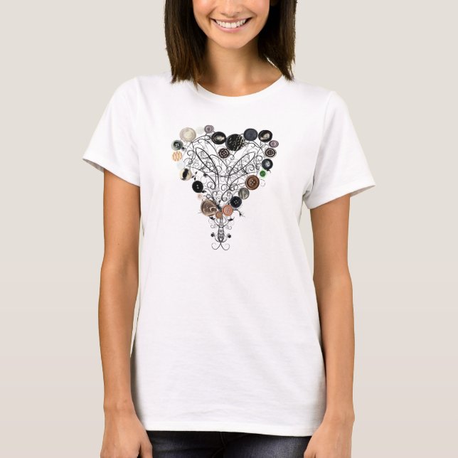 Camiseta Corazón de botones y de vides (Anverso)