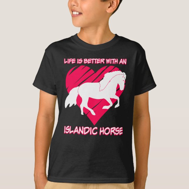 Camiseta Corazón de caballo islandés Islandés (Anverso)