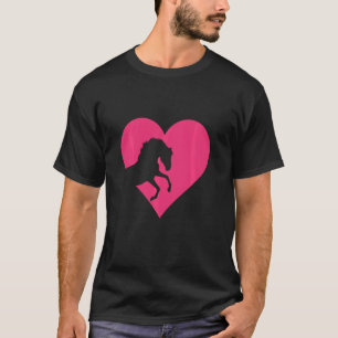Camiseta Corazón de caballo Mujer Rosa Caballo Lindo Amante