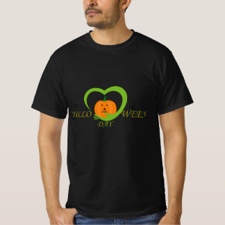 Camiseta Corazón de Calabaza Lindo Día de Hola Ween