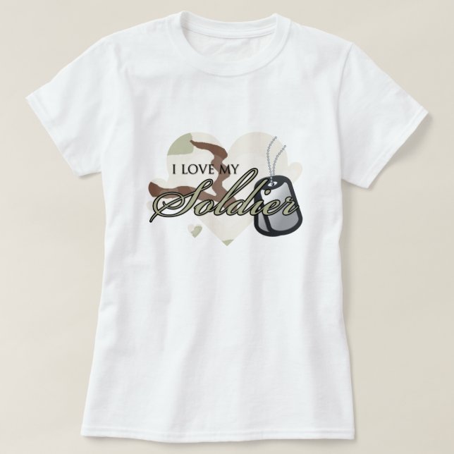 Camiseta Corazón de camuflaje (Diseño del anverso)