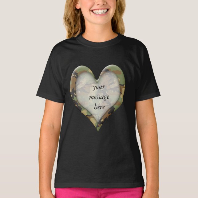 Camiseta Corazón de camuflaje (Anverso)