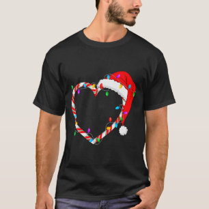 Camiseta Corazón de Caramelo de Navidad Hombres Amor Divert