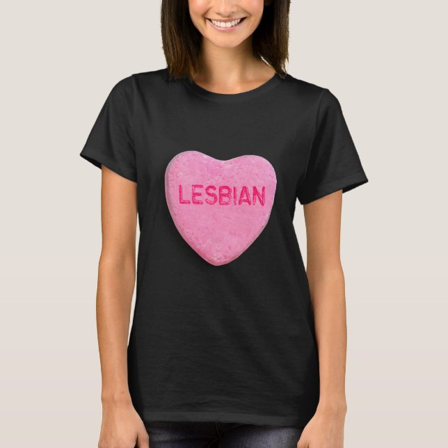 Camiseta Corazón de Caramelo Lesbiano (Anverso)