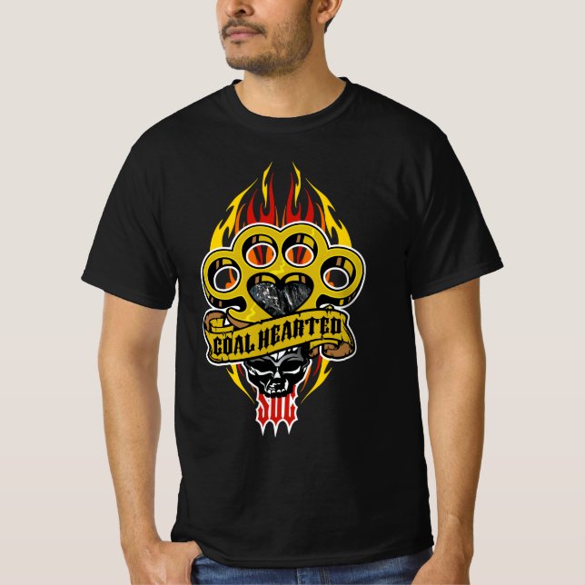 Camiseta CORAZÓN DE CARBÓN con puños de bronce (Anverso)