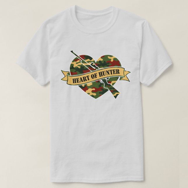 Camiseta Corazón de Cazador - Instinto Salvaje (Diseño del anverso)
