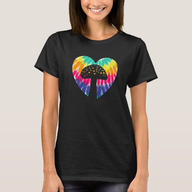 Camiseta Corazón de champiñón con estampado de teñido para  (Anverso)