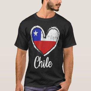 Camiseta Corazón de Chile Bandera Chilenos Raíces Chilenas 