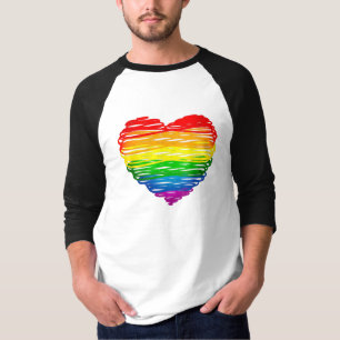 Camiseta Corazón de colores de arcoíris de SlipperyJoe gara