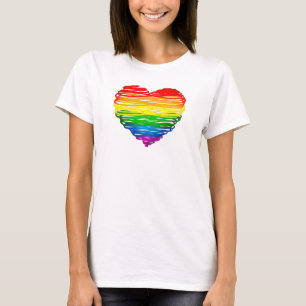 Camiseta Corazón de colores de arcoíris de SlipperyJoe gara