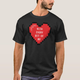 Camiseta corazón de computadora retro de corazón de 8 bits