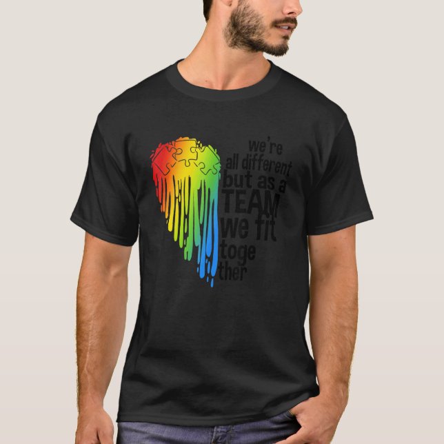 Camiseta Corazón de Conciencia del Autismo (Anverso)