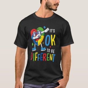Camiseta Corazón de Conciencia del Autismo Aceptación Hombr