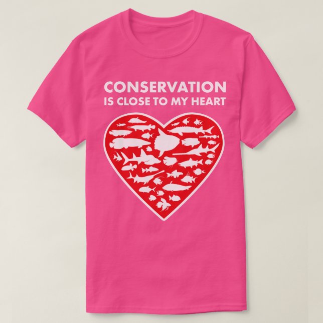 Camiseta Corazón de conservación de peces (Diseño del anverso)