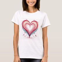 Corazón de cuerdas Armonía Tee Velentine Day Camis