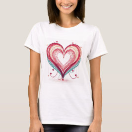 Camiseta Corazón de cuerdas Armonía Tee Velentine Day Camis