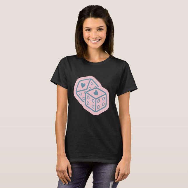 Camiseta Corazón de dados día de San Valentín (Anverso completo)