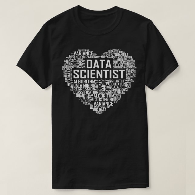 Camiseta Corazón de Data Scientist (Diseño del anverso)