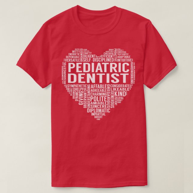 Camiseta Corazón de dentista pediátrico (Diseño del anverso)