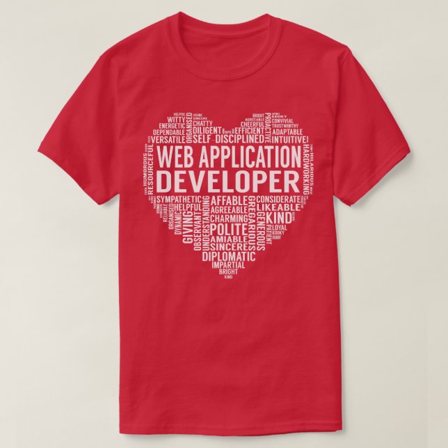 Camiseta Corazón de desarrollador de aplicaciones web 1 (Diseño del anverso)