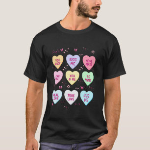 Camiseta Corazón de día de San Valentín Conversación Carame