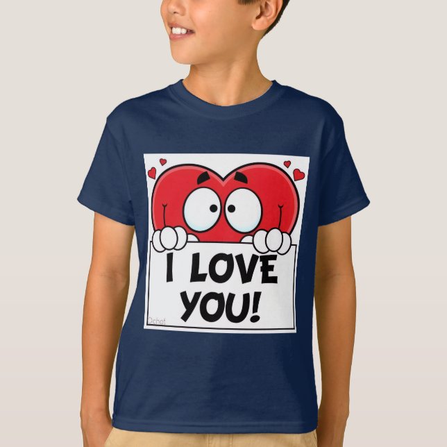 Camiseta Corazón de dibujos animados  (Anverso)